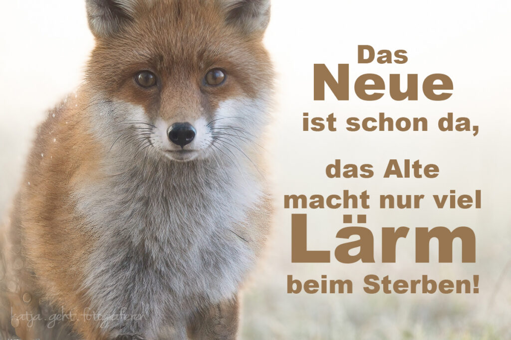 Das Neue ist schon da, das Alte macht nur viel Lärm beim Sterben!